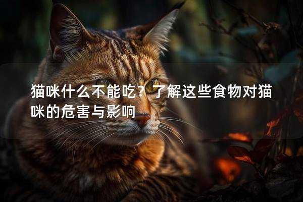猫咪什么不能吃？了解这些食物对猫咪的危害与影响